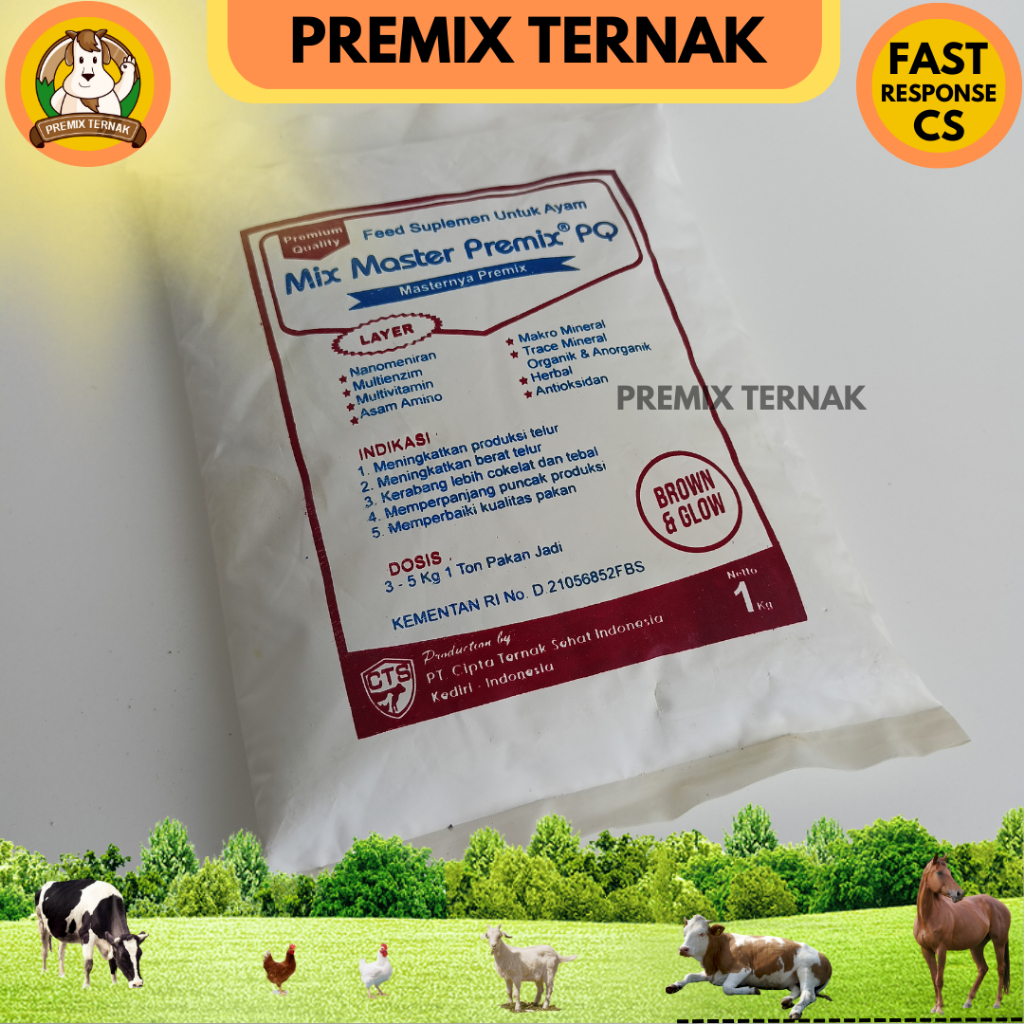 MIX MASTER PREMIX AYAM PETELUR 1kg - Suplemen Pemacu Produksi dan Kualitas Telur - Premix Ayam Petelur PREMIUM QUALITY