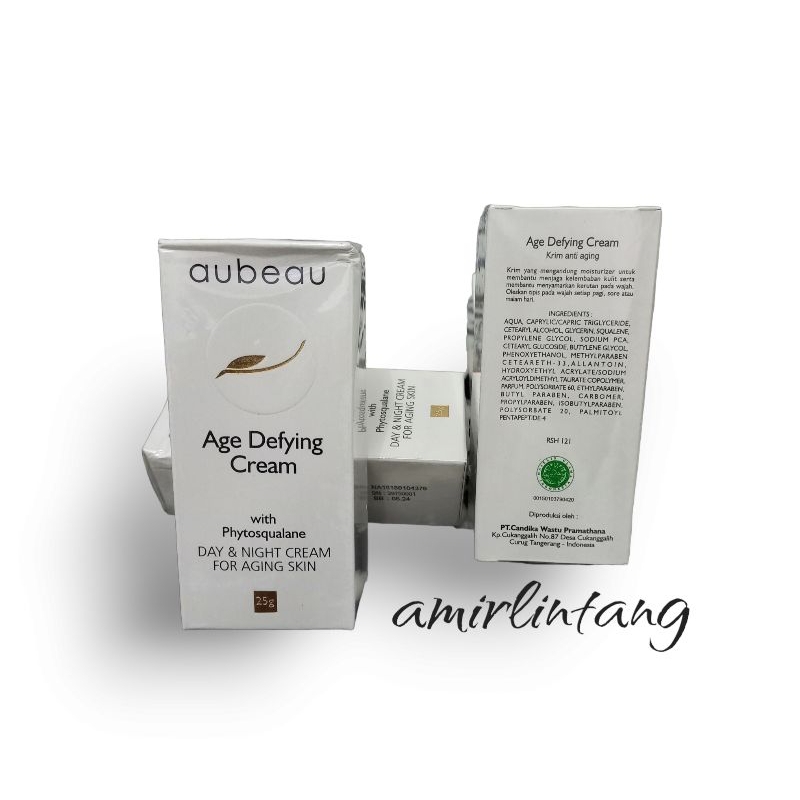 Aubeau Age Defying Cream (pelembab kulit untuk menyamarkan kerutan pada wajah )Phytosqualane 25 g