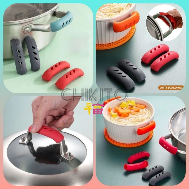 Sarung Gagang Panci Wajan Silicone Anti Panas Pelindung Handle Panci