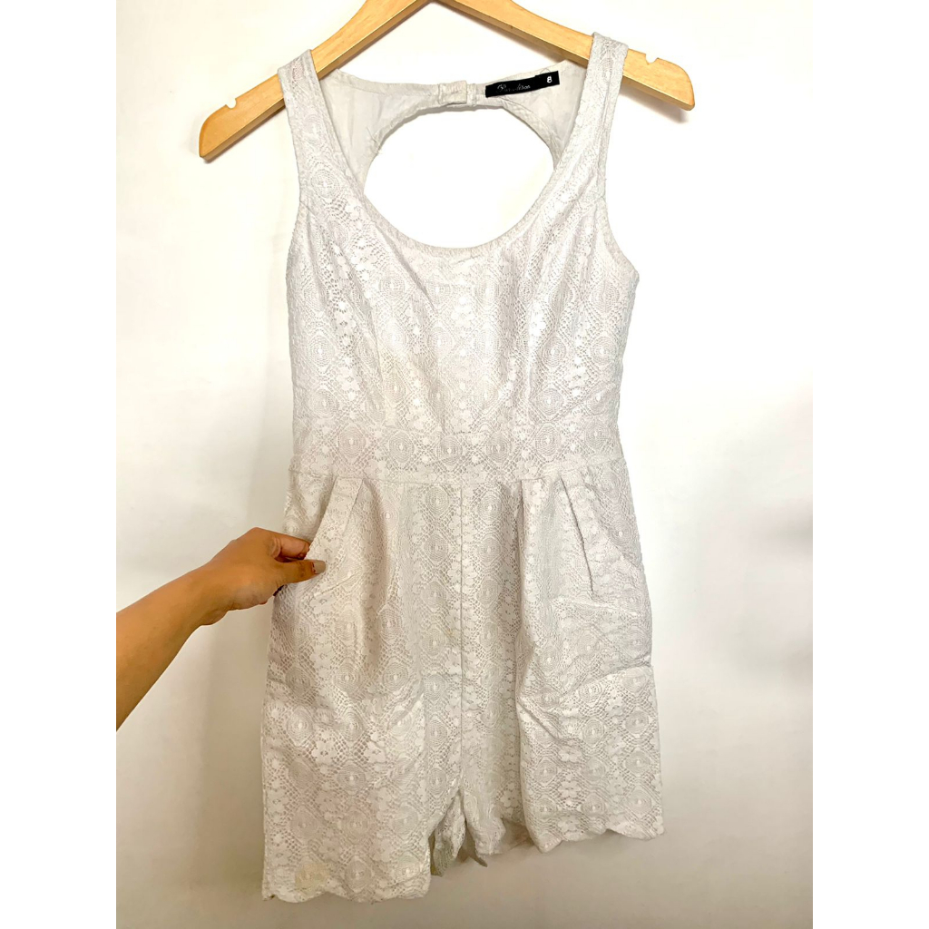 Jumpsuit Backless Mini White