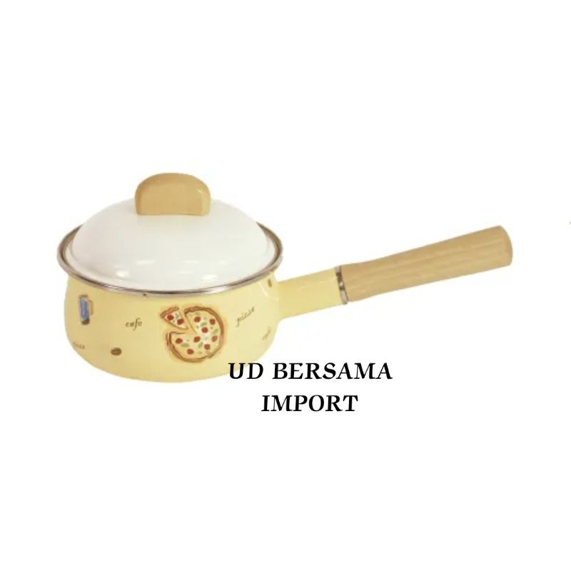 KRIS Panci Saucepan/Panci Enamel/Panci Belly Leafy 16cm - Kuning