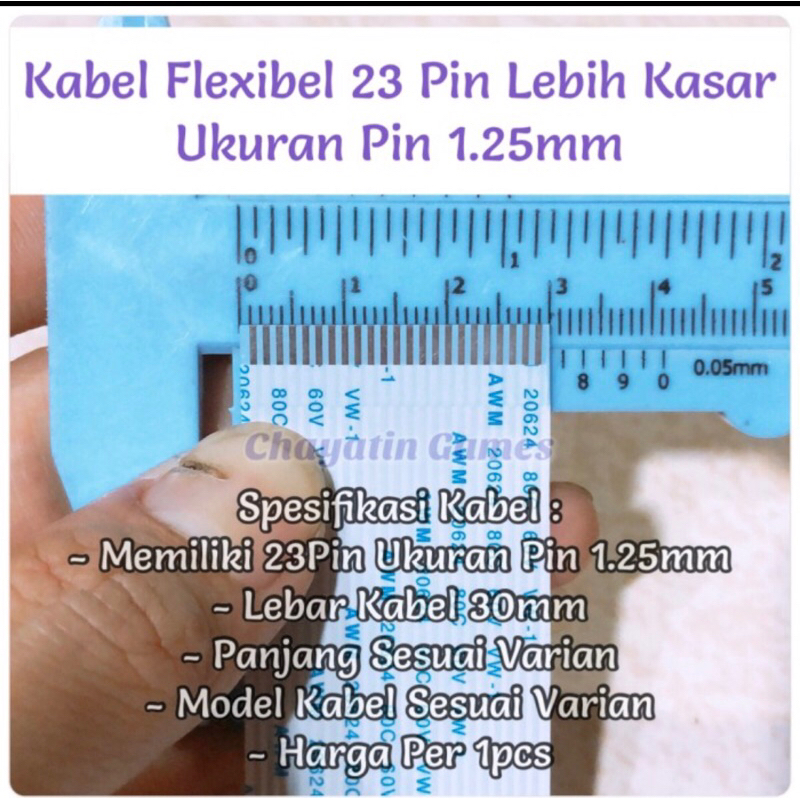 Kabel Flexibel 23 Pin Lebih Kasar Model &amp; Panjang Varian Jarak 1.25mm