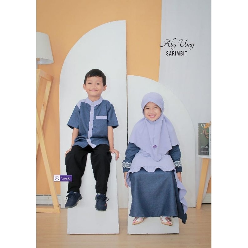 READY STOK, SARIMBIT KELUARGA FAMSET COUPLE gamis anak katun madina