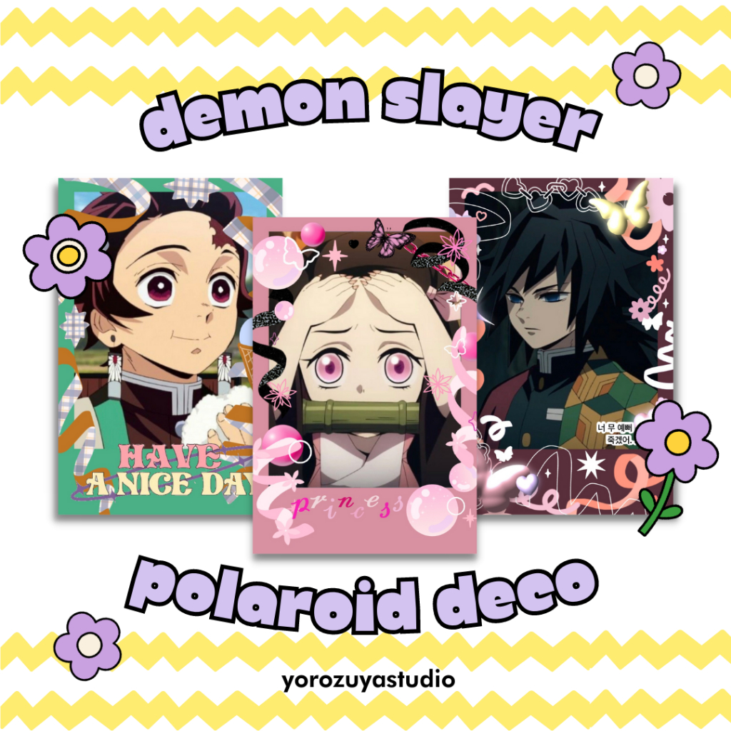 demon slayer polaroid | polaroid anime | kimetsu no yaiba polaroid
