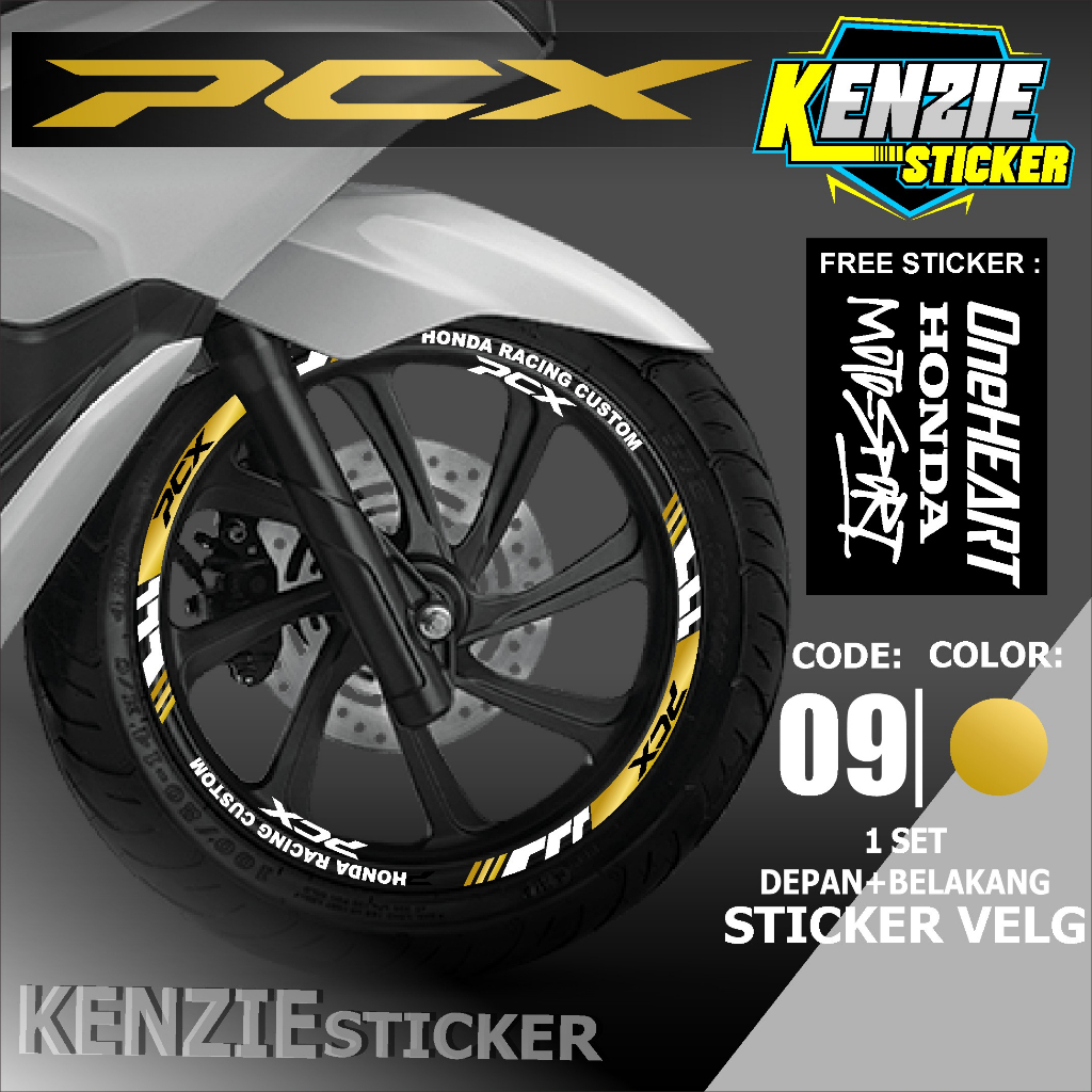 Aksesoris Motor Stiker Cutting Sticker List Velg Honda PCX 160 PCX 150 Lis Pelek Velk Variasi Set De