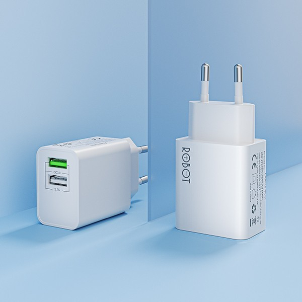 Quick Charge 3A 18W QC 3.0 Dual Port Charger - Robot RT-F4