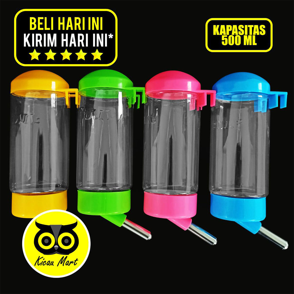 Botol Dot Air Minum Hamster Jumbo 500 Ml Tempat Air Minum Gantung Hamster Kelinci Kucing Kitten Puppy Anjing Botol Dot Minum Sugar Glider Landak Mini Marmut Musang Pet Drinking Bottle