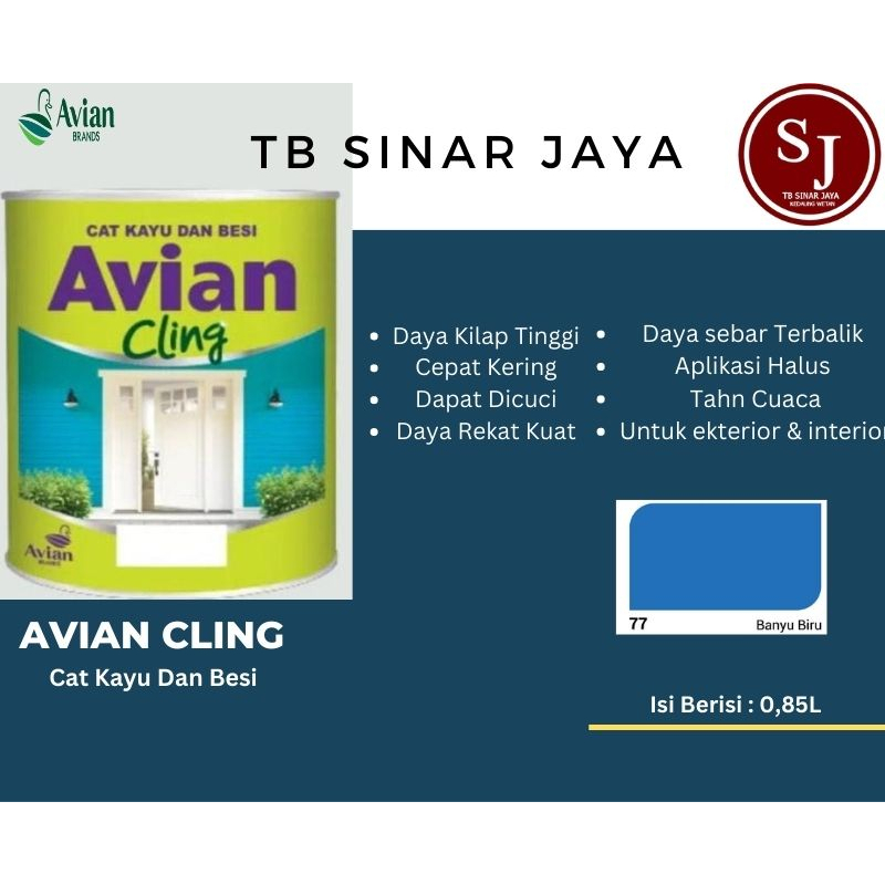 Avian Cling Cat Kayu Besi Pintu Pagar 0,85 Ltr - 77 Banyu Biru