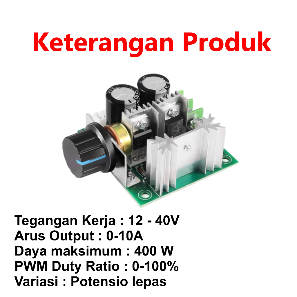 [HAEBOT] PWM Dimmer DC 10A 12-40V Kontrol Kecepatan Motor Potensio Lepas Speed Control Regulator Pengontrol Kecepatan Dinamo PWM 400W Module Adjustable Switch Duty Cycle
