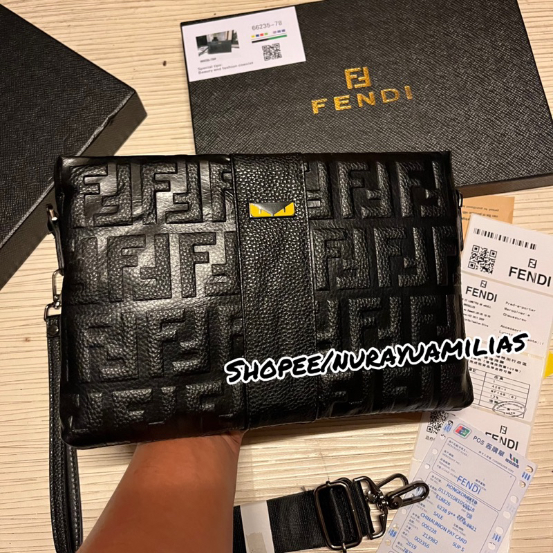 clutch fen! import Grade original Quality clutch pria kulit asli premium handbag pria fendi