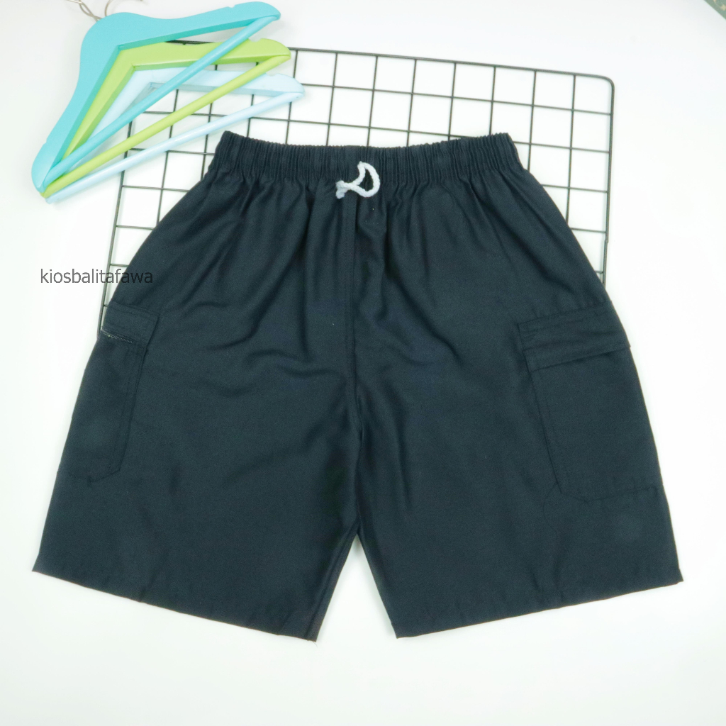 (KODE KR) Celana Hawai Kantong Pria Dewasa Polos Fit To XL / Santai Olahraga Fitness Boxer Kolor Ade
