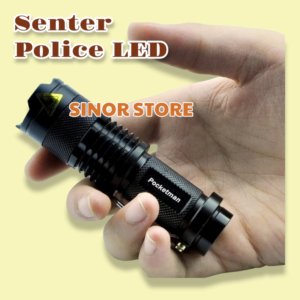 Senter Police LED Flashlight 2000 Lumens Waterproof