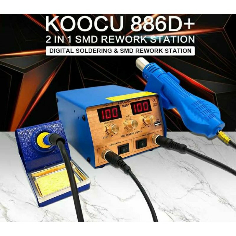 Blower Uap Koocu 886D+ Digital Soldering Smd Rework Station