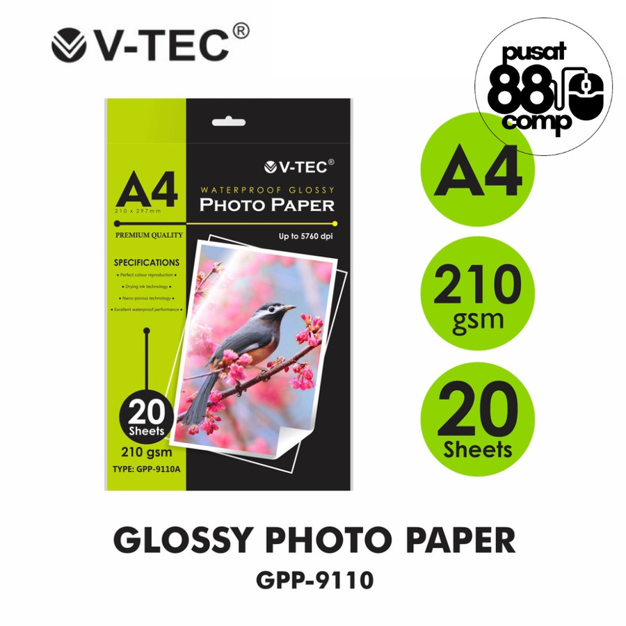 

V-Tec Glossy Photo Paper A4 210 gsm GPP-9110A