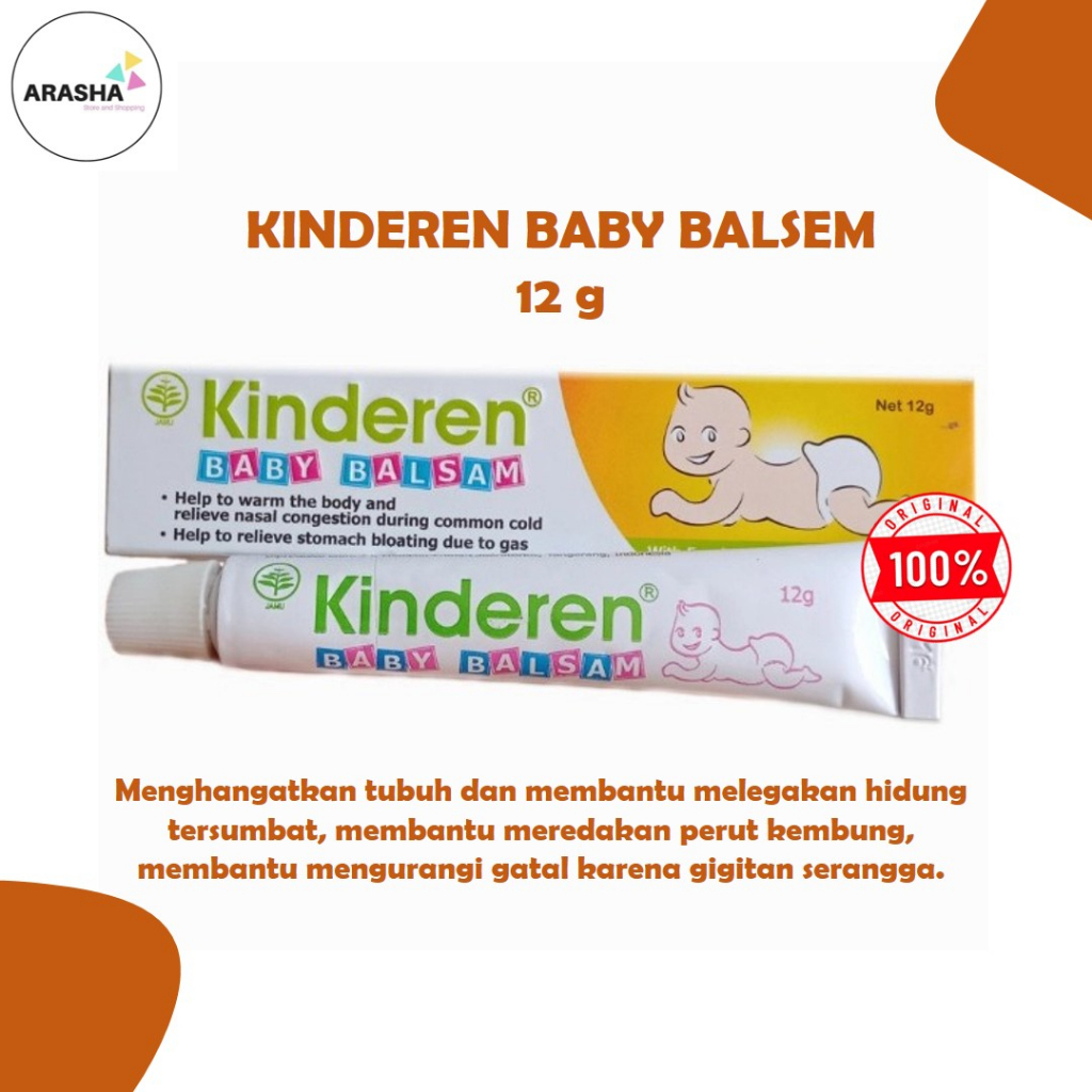 KINDEREN BABY BALSEM 12 GR Balsem Bayi/Hidung tersumbat/Perut kembung