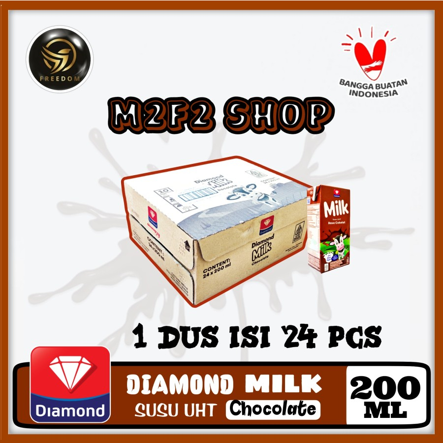 

DIAMOND MIlk Susu Kotak UHT Chocolate | Rasa Cokelat - 200 ml (Kemasan Karton)