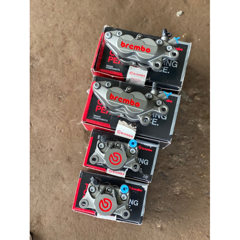 kaliper brembo original 4p dan 2p red logo universal all motor tinggal sesuaikan braket