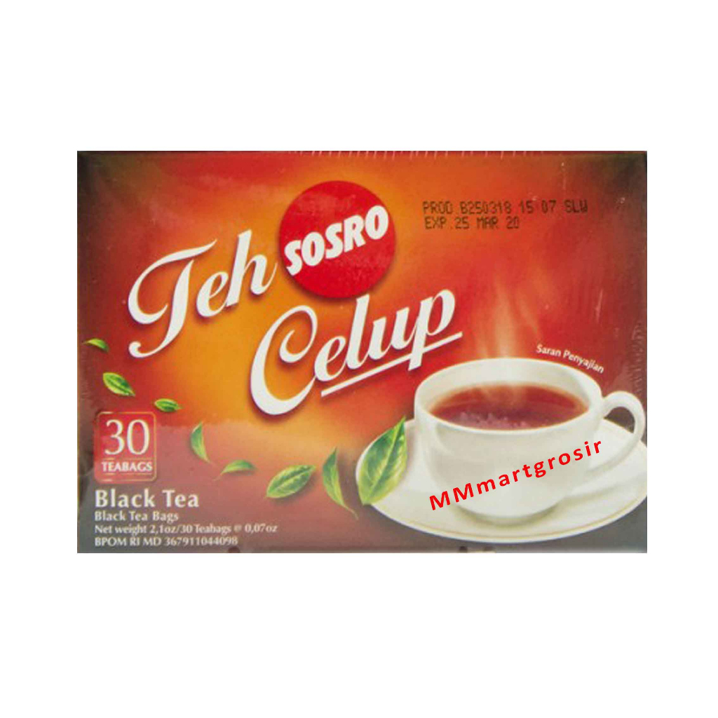 Teh Sosro Celup / Teh Asli / Teh Hitam Celup / 60gr / 30 teabags