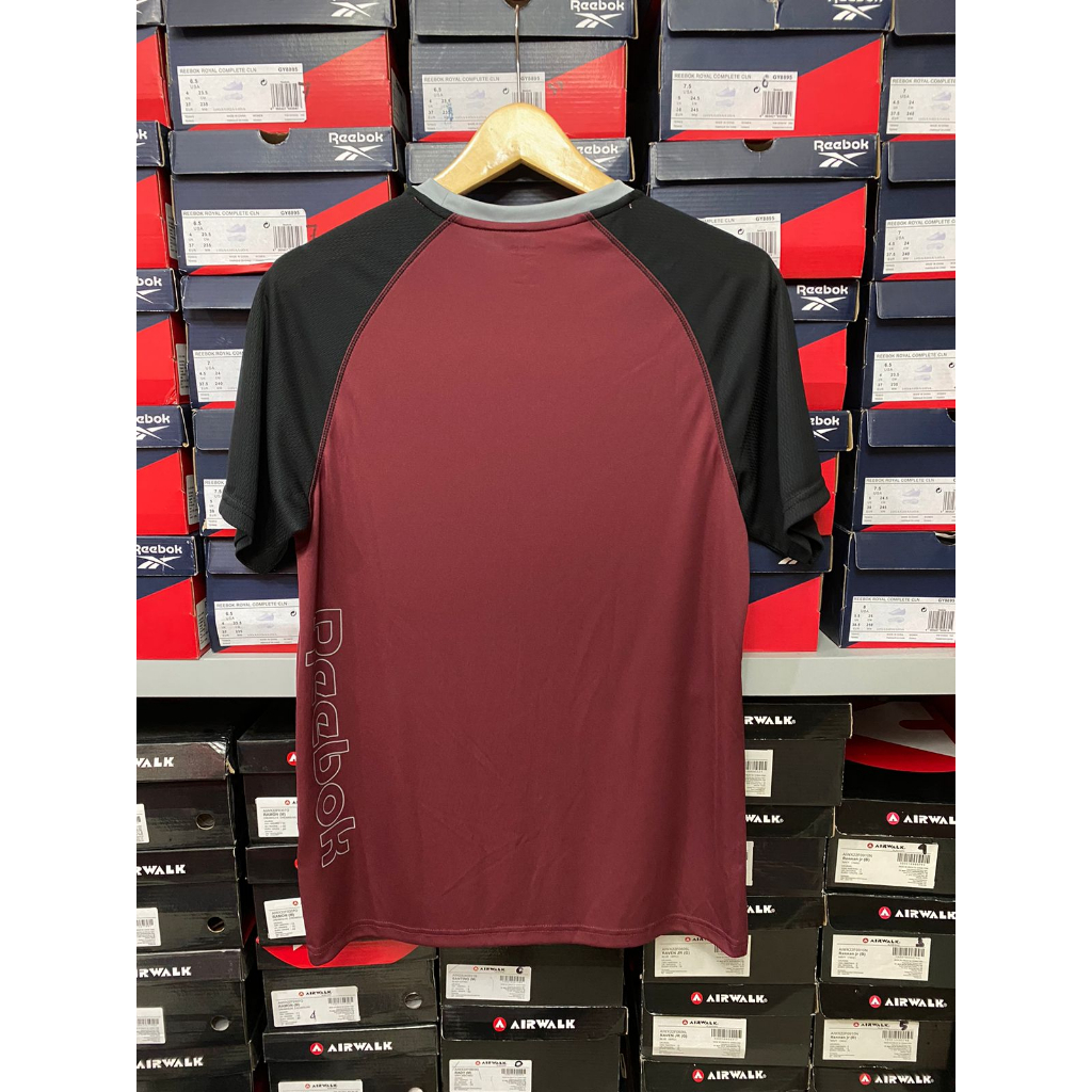 Reebok Men Performance T-shirt Black Maroon REEX2P5MT1MR Kaos Pria Original