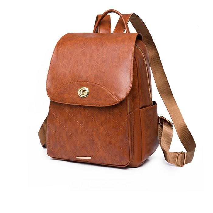 TAS RANSEL WANITA REMAJA KEKINIAN KOREA KULIT IMPORT COKLAT TA797B7 SUBSTARA PREMIUM FASHION TERBARU BATAM MURAH BACPACK DEWASA KULIAH SEKOLAH KERJA BRANDED