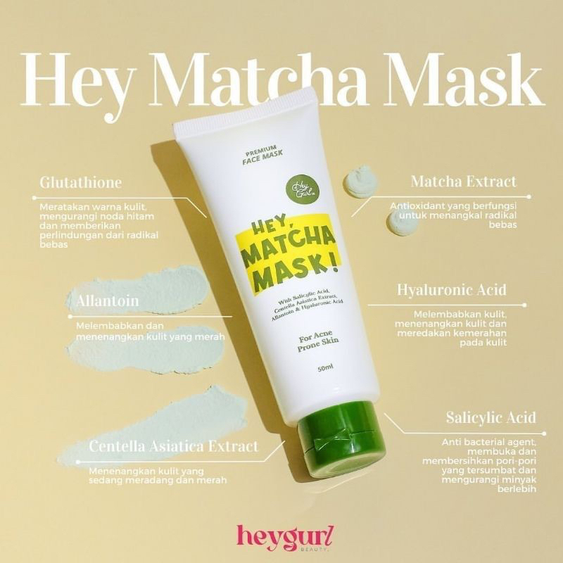 ✨Up Your Look✨ Heygurl Claymask serum Delima Mactha masker wajah organik