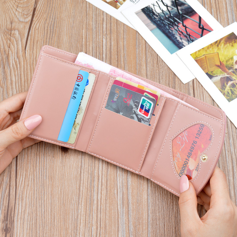 DOMPET LIPAT WANITA BRANDED SIMPLE LUCU MURAH CEWEK IMPORT MINI KULIT PREMIUM PINK KEKINIAN KOREA SLOT KARTU UANG KECIL PENDEK REMAJA LORYCA WA682P3