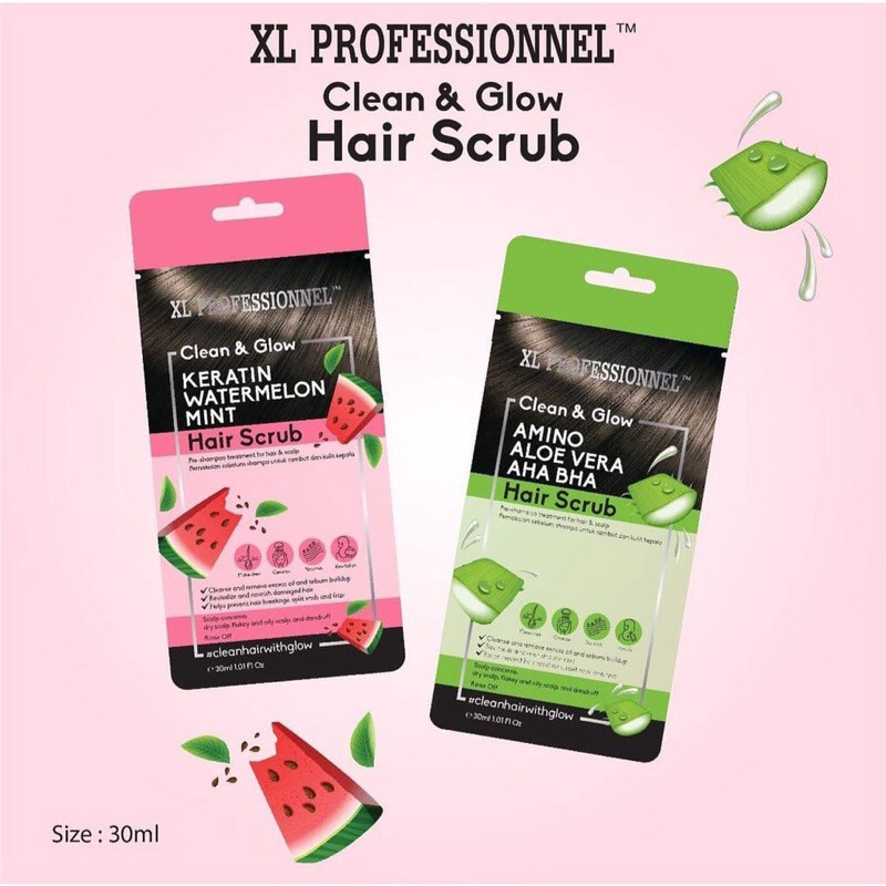 XL PROFESSIONNEL CLEAN &amp; GLOW KERATIN HAIR SCRUB 30 ML