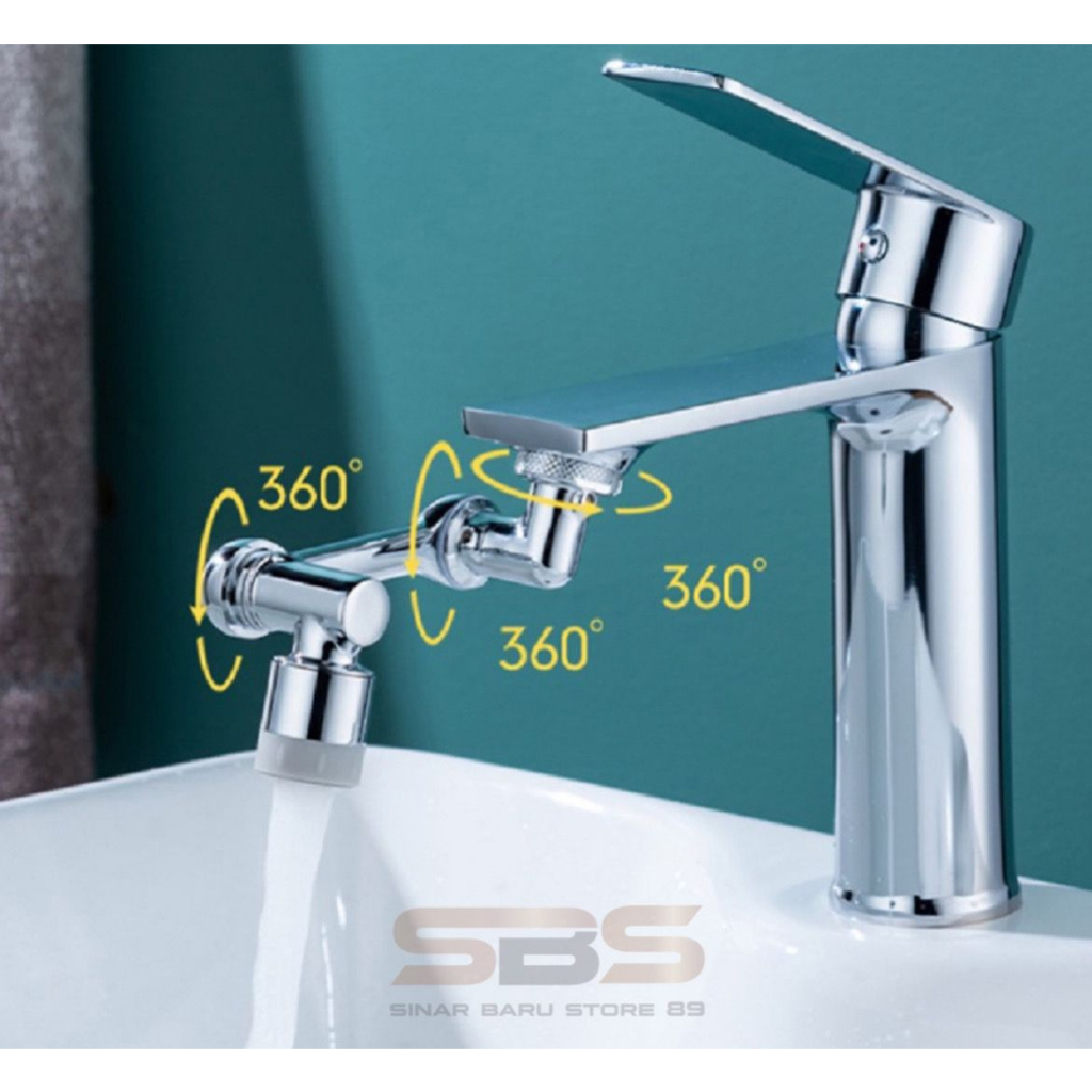 AERATOR KERAN WASTAFEL EXTENDER 1080 DERAJAT PUTARAN LENGAN ROBOTIK