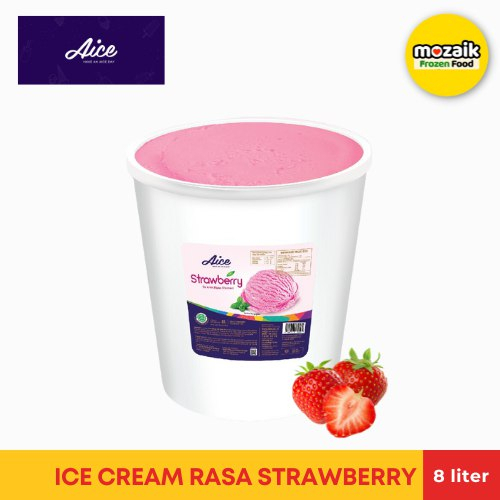 

Aice Es Krim Ember Strawberry 8 liter - Ice Cream Stroberi Emberan Family Bucket