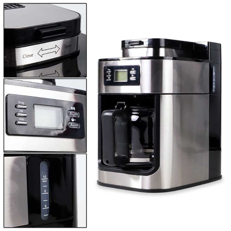 YANKE Mesin Kopi 2 in 1 Espresso Drip Bean Grinder LED 1.2L 220V - BG315T