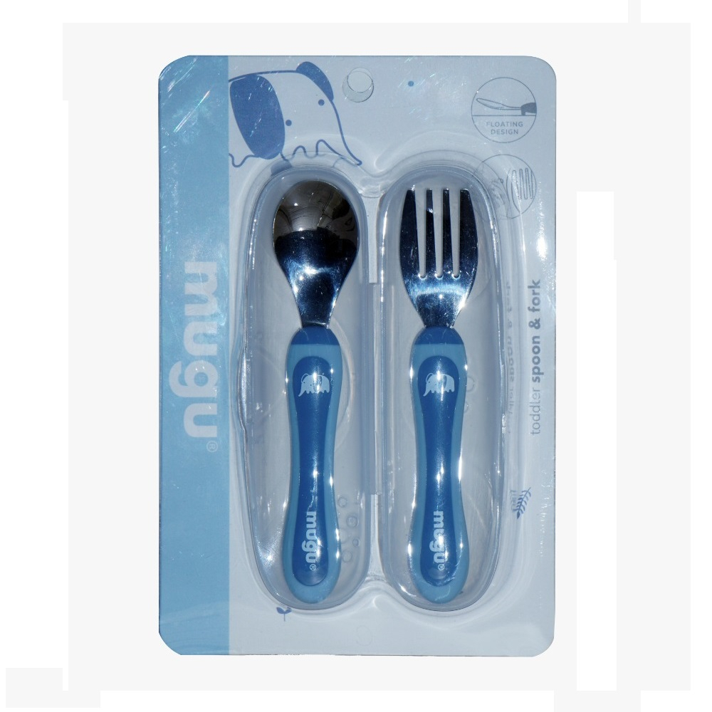 Mugu Toddler Spoon &amp; Fork Sendok dan Garpu Makan Anak