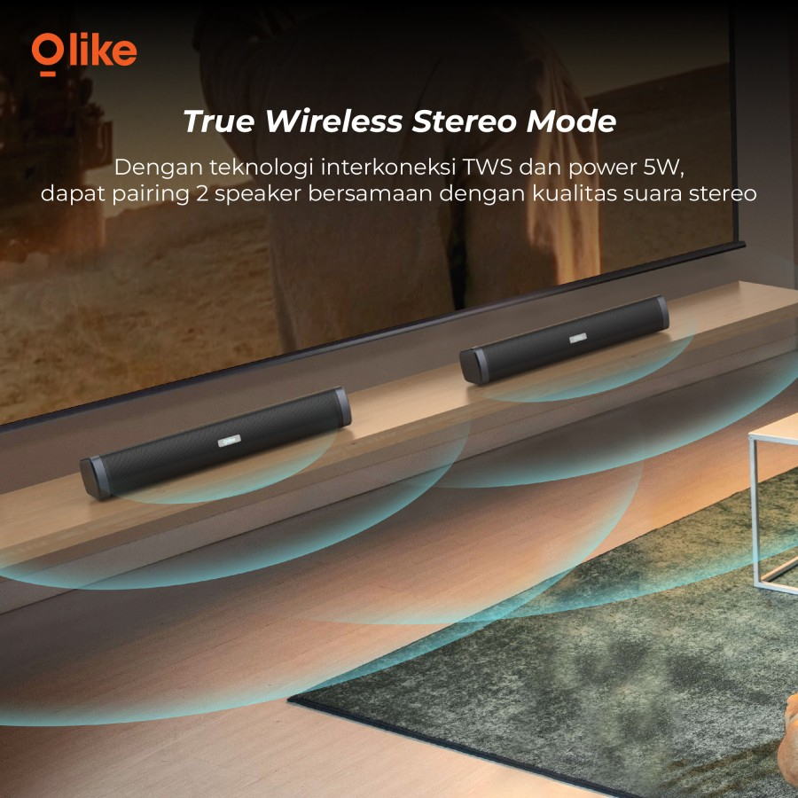 Olike S3H Bluetooth Speaker Mini Soundbar TWS Mode Garansi Resmi