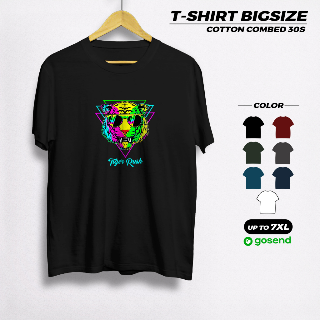 Kaos Pria Jumbo xxl Big Size 4xl Baju Kaus Cowok Gambar Tiger Original Distro Oversized 7xl