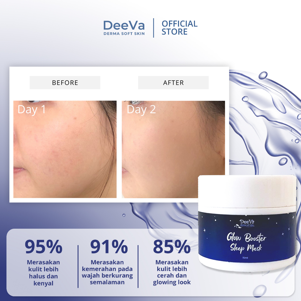 DeeVa Derma Soft Skin - Glow Booster Sleep Mask ( sleeping mask / moisturizer / pelembap)