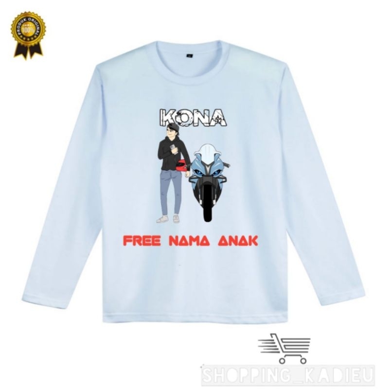 KAOS LENGAN PANJANG ANAK GAMBAR DOTS DESIGN (MOTOR)