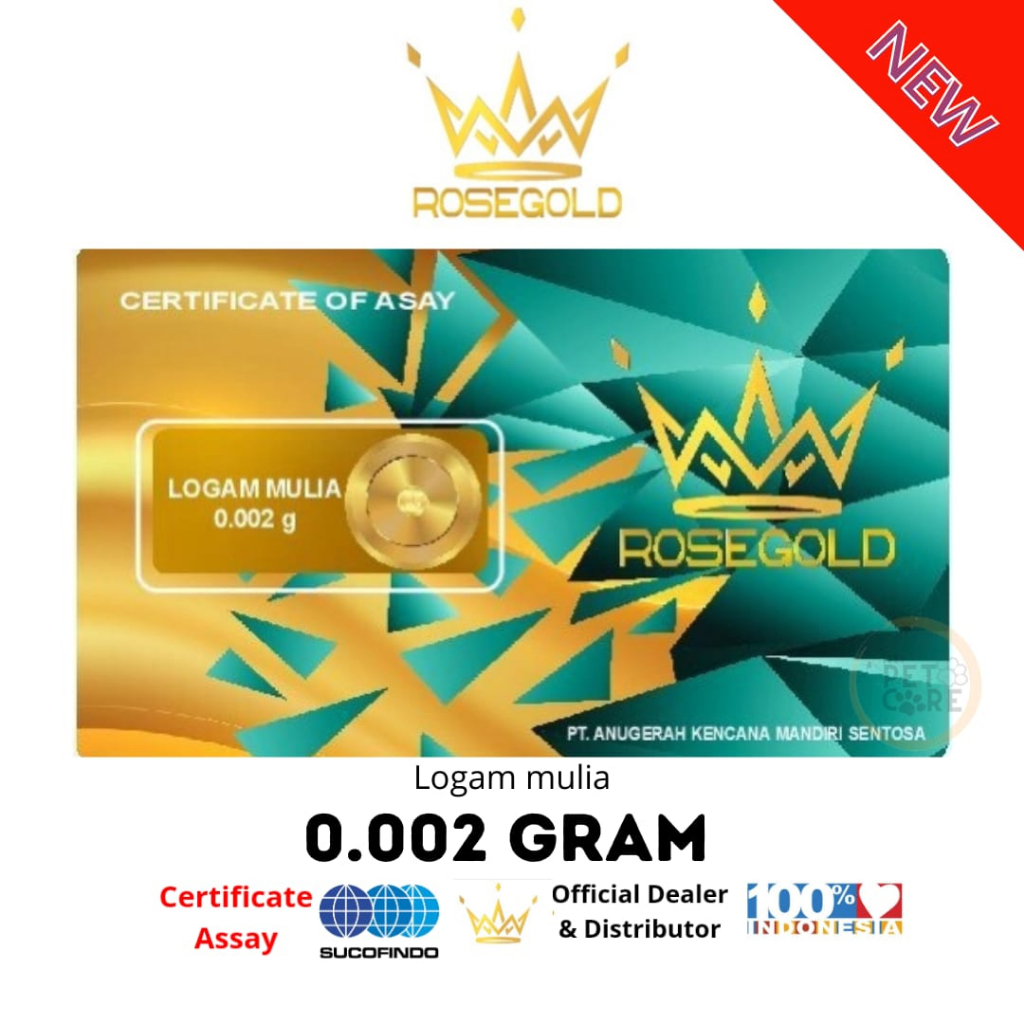 ROSE GOLD 0.002 GRAM LOGAM MULIA EMAS MINI