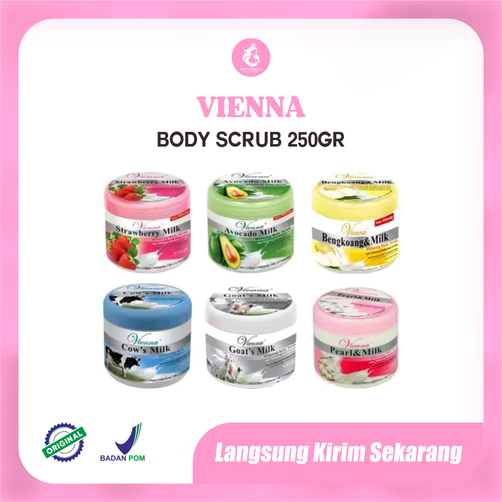 VIENNA BRIGHTENING BODY SCRUB 250GR BPOM - LULUR MANDI VIENNA 250G