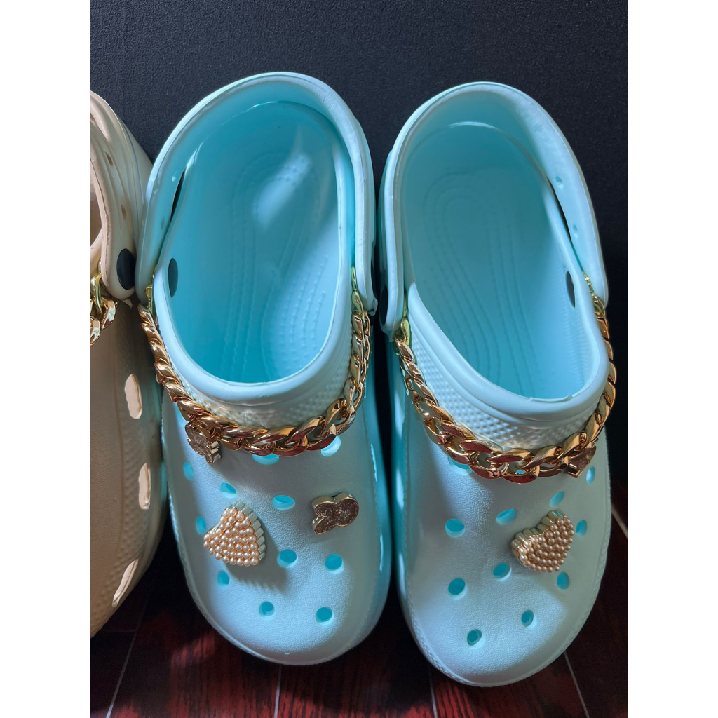 Sandal Kodok Classic Bae Clog Jibbitz mutiara, Sepatu Sendal Baim Wedges Platform Wanita Model Crocs_L3