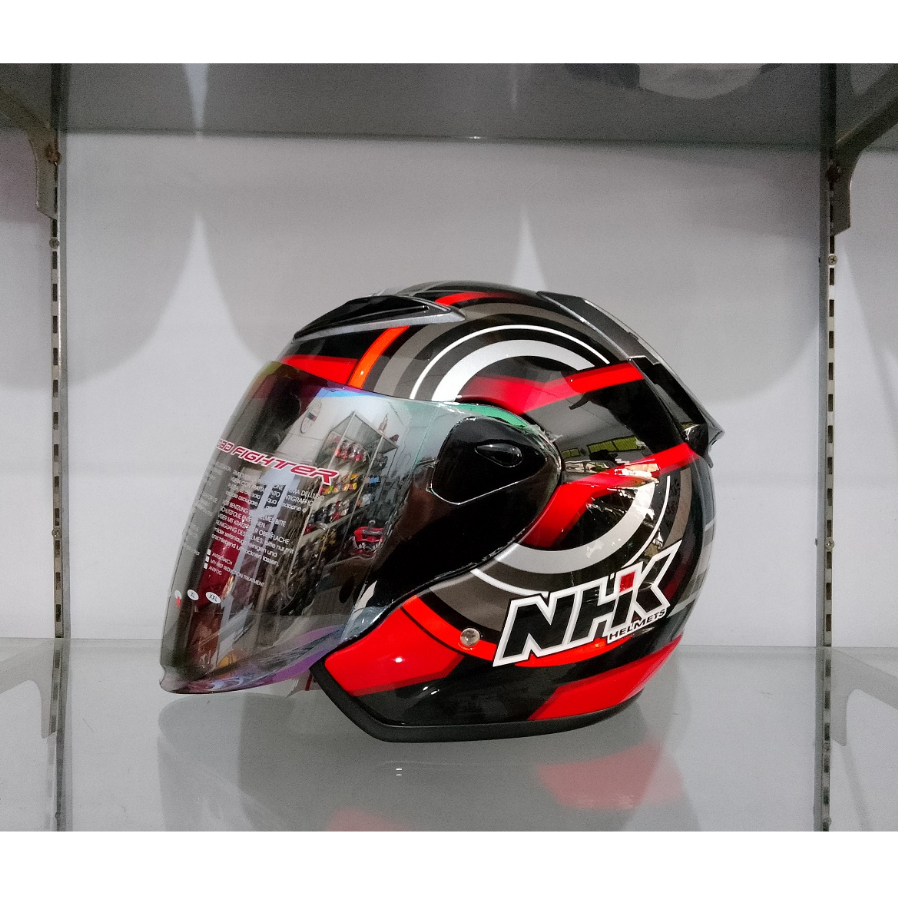HELM NHK R6 MOTIF XION BLACK RED GLOSSY ORIGINAL