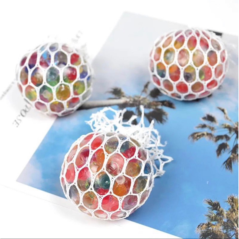 Mainan Squishy Mesh Ball Anti Stress Bola Anggur Ukuran Besar 6 cm