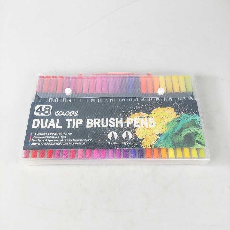 Kolorowy 48 Color Spidol Double Head Drawing Pen Fine Art Watercolor Set - MKB