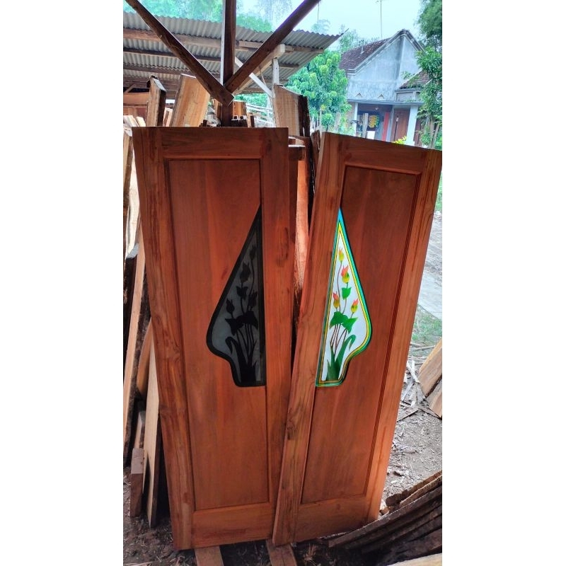 pintu kayu jati / pintu kamar / pintu minimalis/ pintu kupu tarung