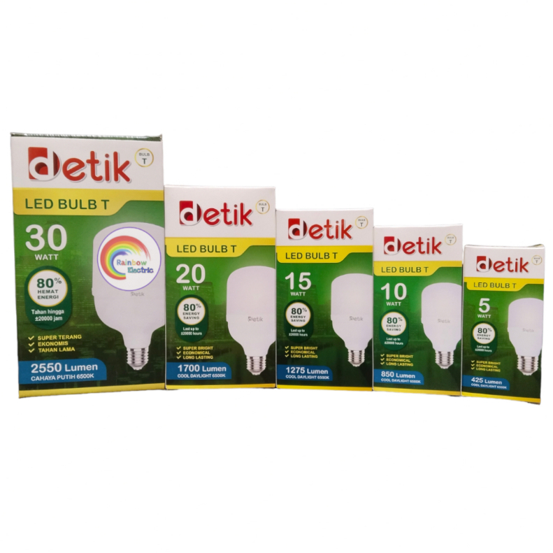 DETIK Lampu LED Bulb T Capsule 5 Watt, 10 Watt, 15 Watt, 20 Watt, 30 Watt