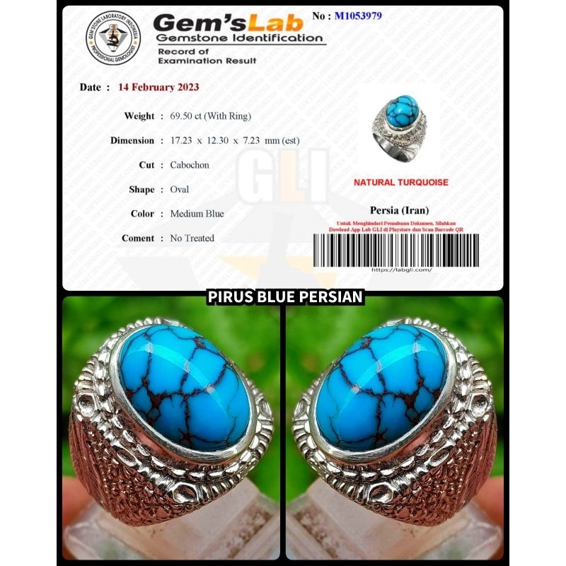 CINCIN AKIK BATU PIRUS PERSIA IRAN + sertifikat lab