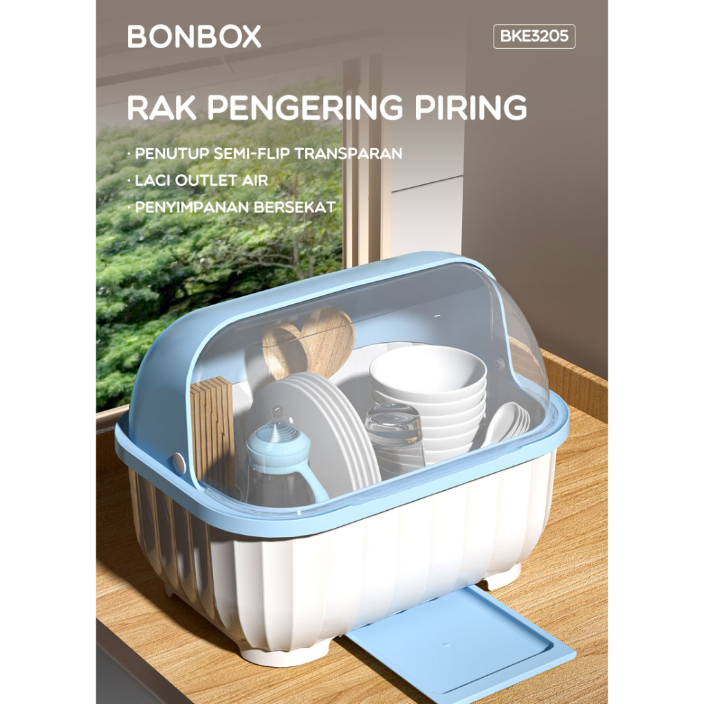 BONBOX BKE3205 Rak Pengering Piring Sendok Gelas Rak Dapur Rak Cuci Tempat Pengering Buah dan Sayur Multifungsi