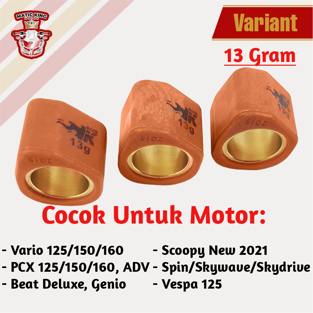 Sliding Roller Vespa IGET S LX 125 cc 09 10 11 12 13 14 15 17 gram Race K  3 Butir