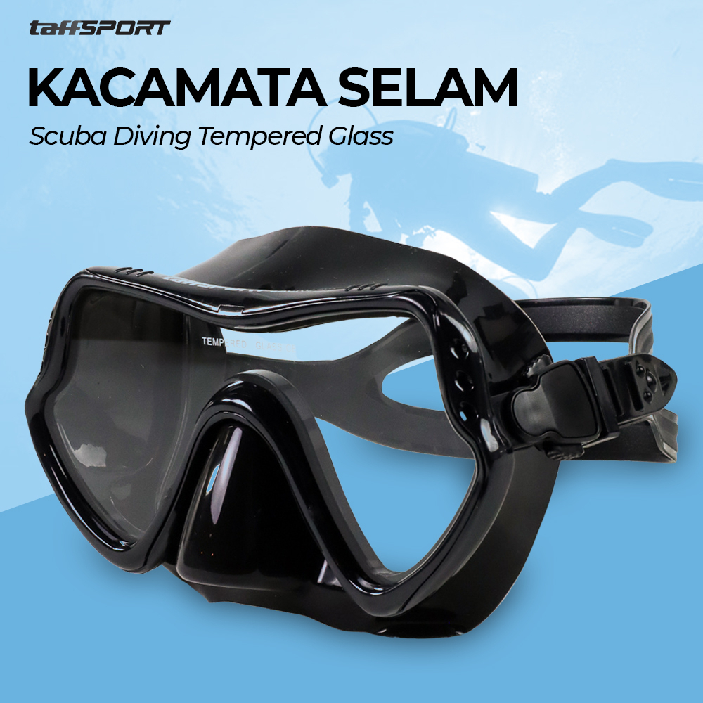 Kacamata Selam Scuba TZCS06BK Diving Tempered Glass - Black