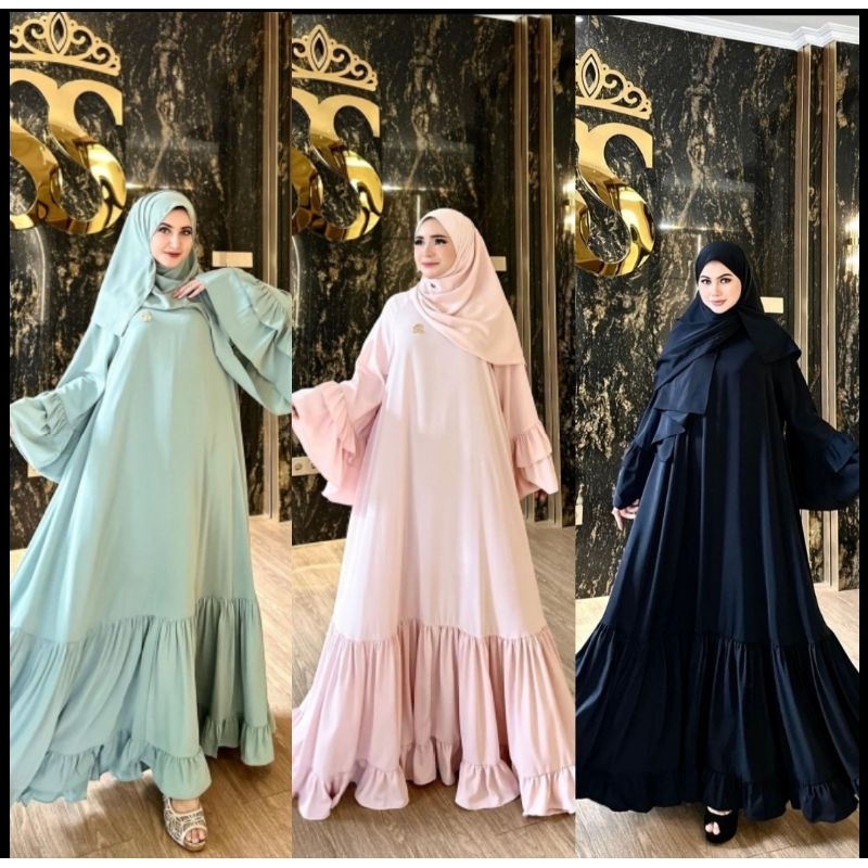 set Hijab Gamis polos JUMBO | Gamis Umroh