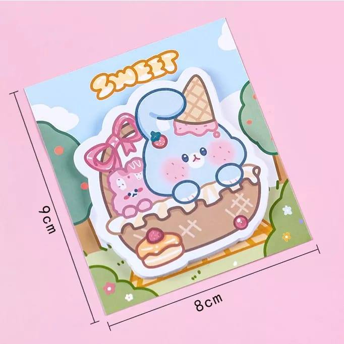 Sticky Notes Kartun Lucu Bear Cat Girl