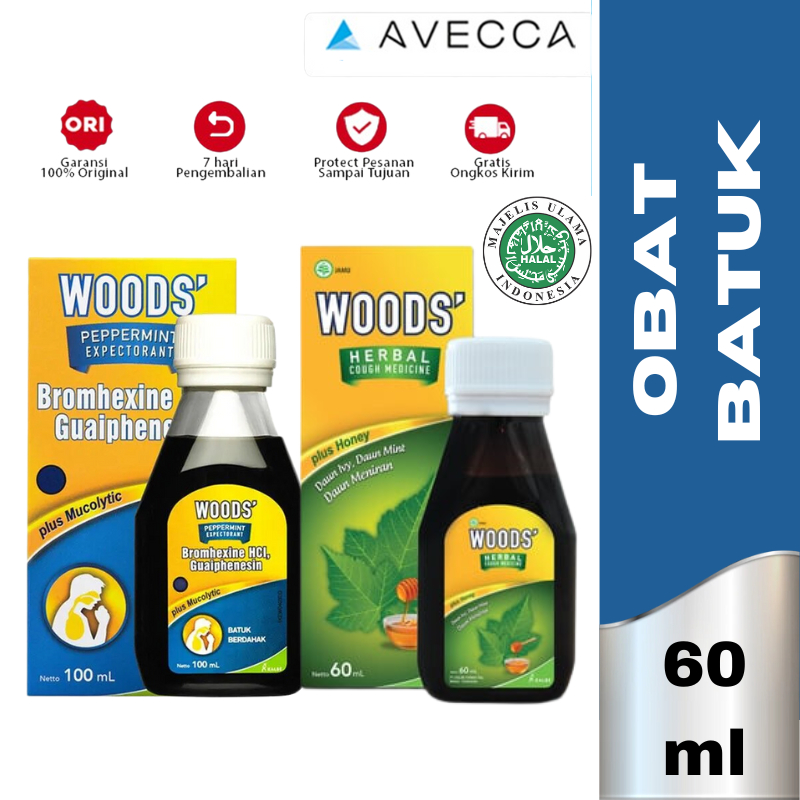 VARIAN WOODS Obat Batuk Sirup 60 ml / Batuk Berdahak / Obat Batuk / Woods Herbal